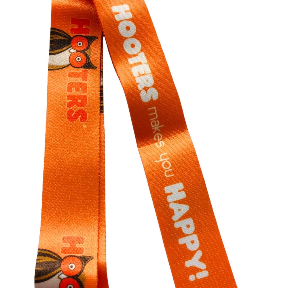 Hooters Lanyard Bottle Opener  Phone Keys ID MP3 Orange Logo Owl Nylon New Tags - Picture 2 of 6